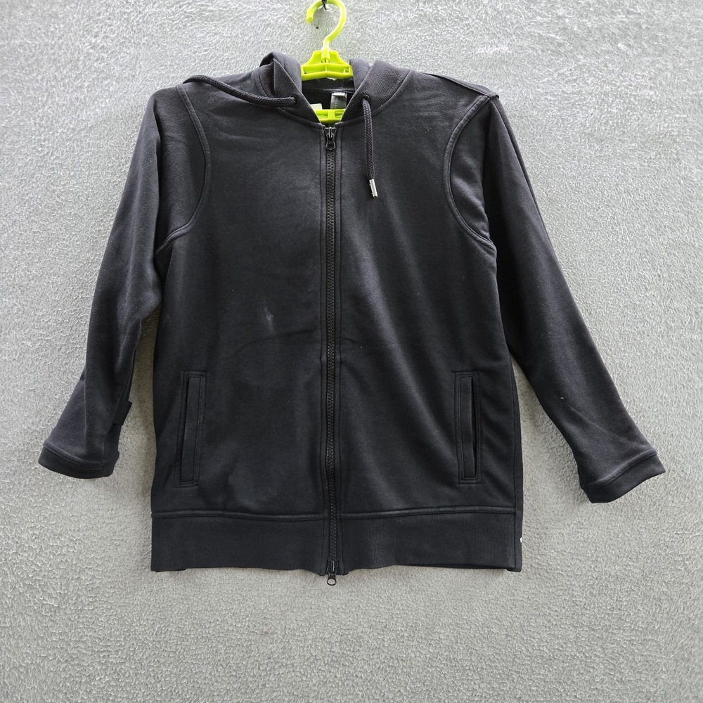 Adidas Stella Mccartney Women Hoodie XS Black Activewear Logo Zipper READ